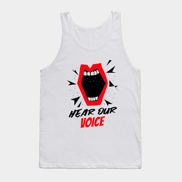 Hear Our Voice / Black Lives Matter / Equality For All Tank Top by Redboy